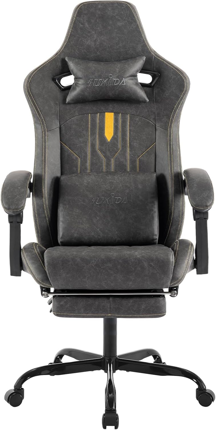 Video Games - Gaming Chair with Footrest Ergonomic Computer