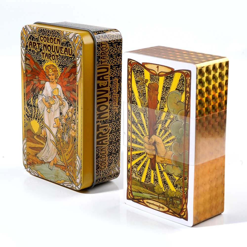 10.3*6 cm Golden Art Nouveau T - Tarot Cards Deck With Guidebook recension och pris