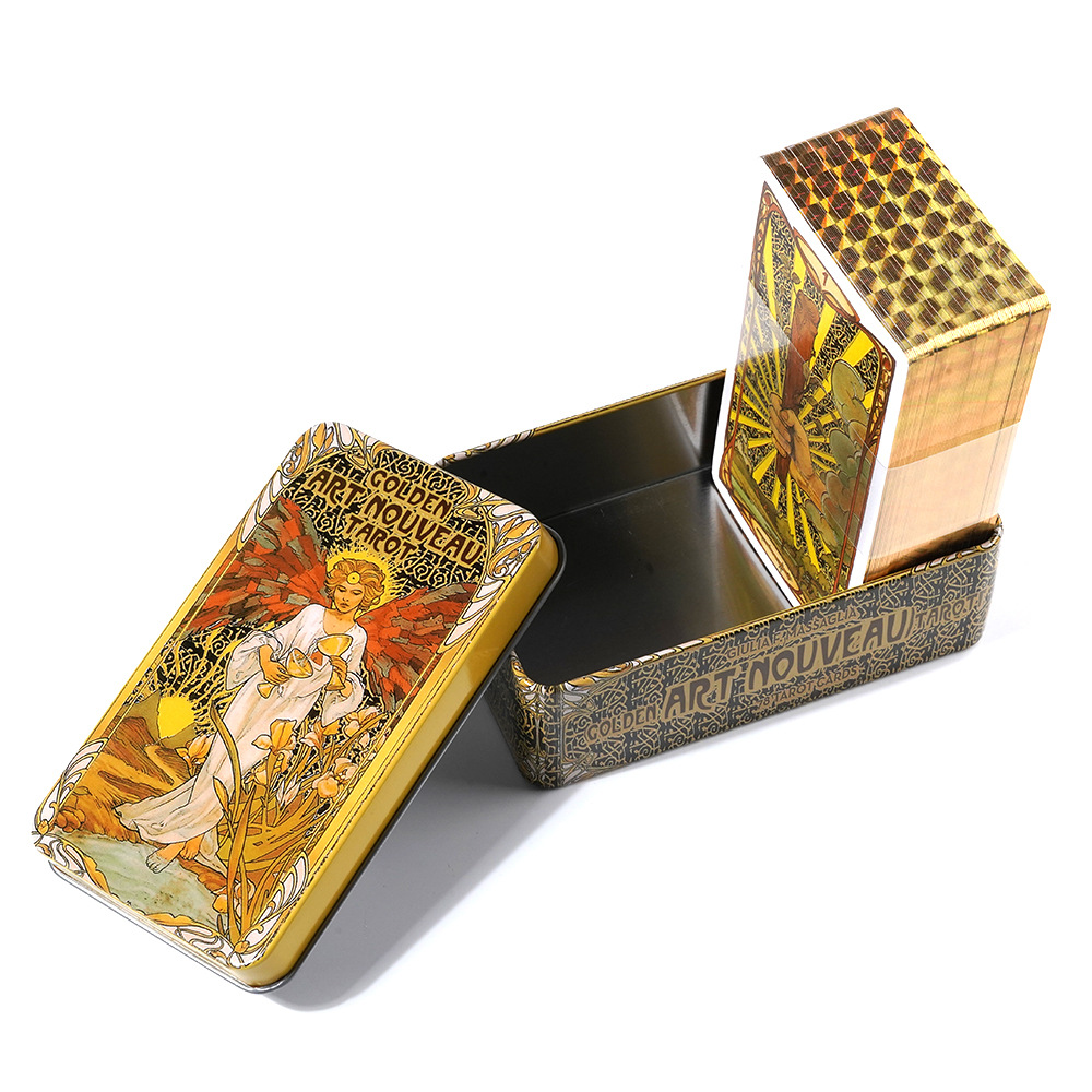 10.3*6 cm Golden Art Nouveau T - Tarot Cards Deck With Guidebook recension och pris