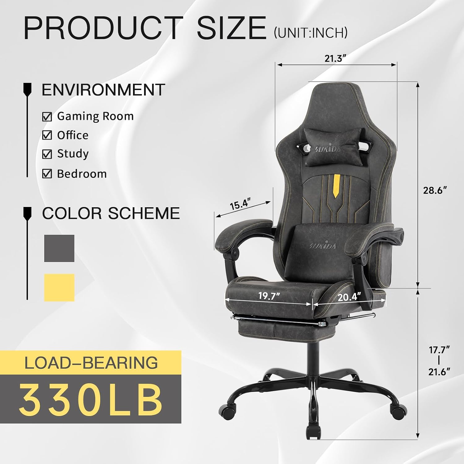 Gaming Chair with Footrest Erg - Video Games recension och pris