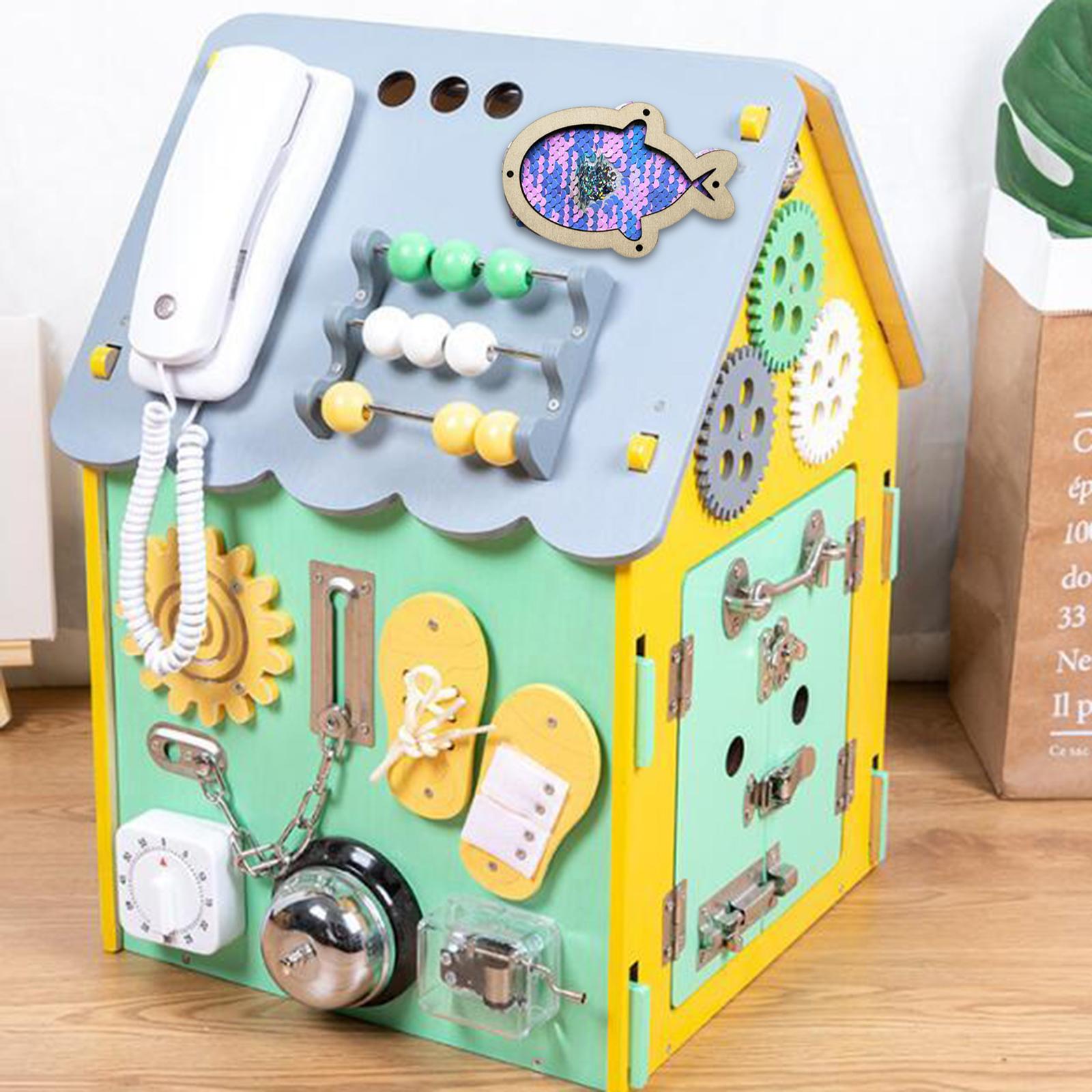Kids Busy Board Fish Sequin Wo - Montessori Wooden Busy Board Toddler recension och pris